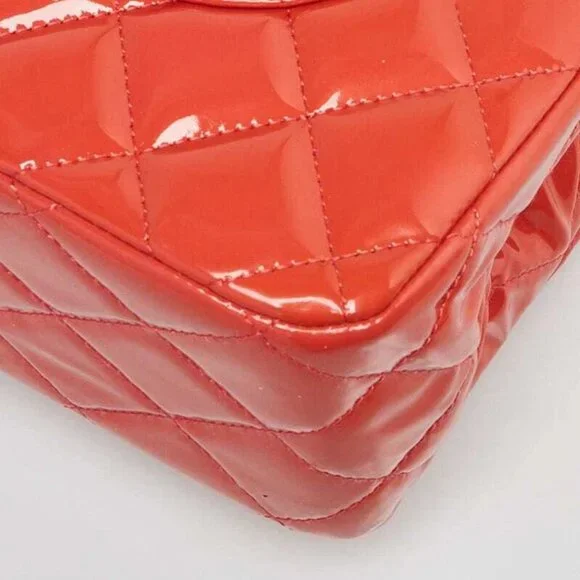 Chanel Pink Quilted Patent Leather Classic Jumbo Double Flap Bag Shoulder Bags